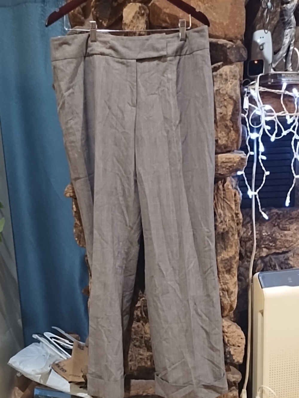 Rafaella Light Gray Straight-Leg Dress Pants